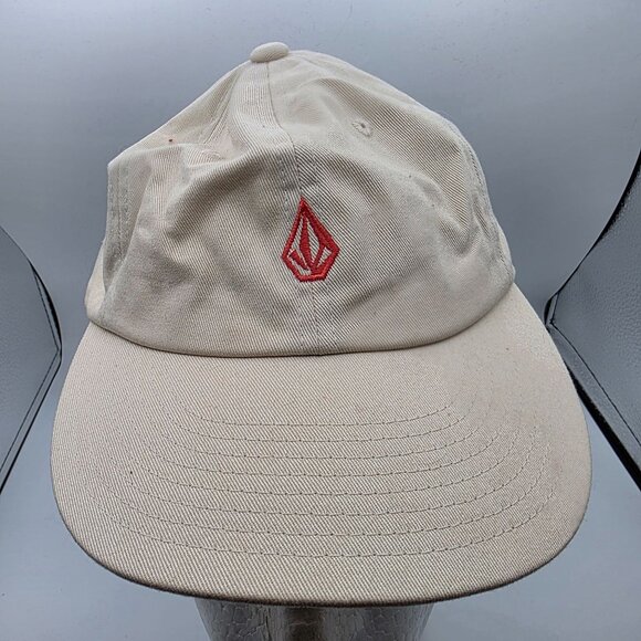 Volcom One Size Beige Adjustable Cotton Logo Baseball Cap O/S Casual Lightweight - Picture 1 of 9
